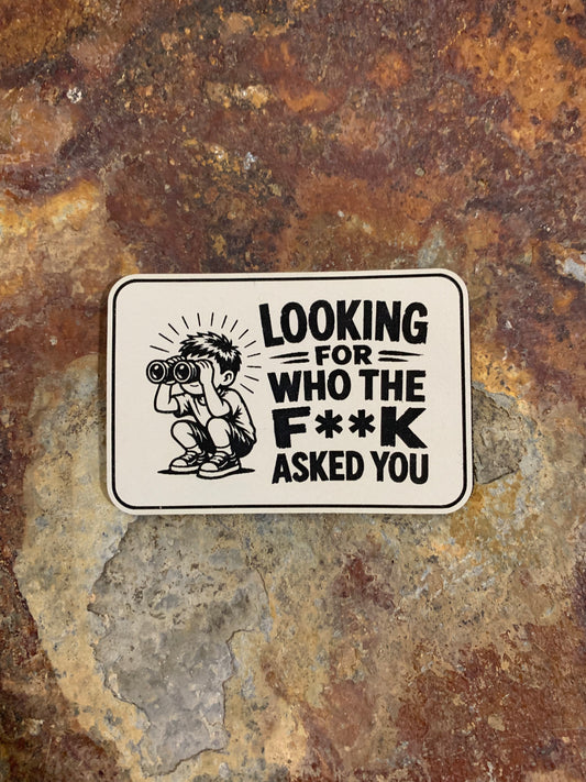 Looking For Who The Fuck Asked You - VELPATCH 3" x 2" inch Hook Backed Patch