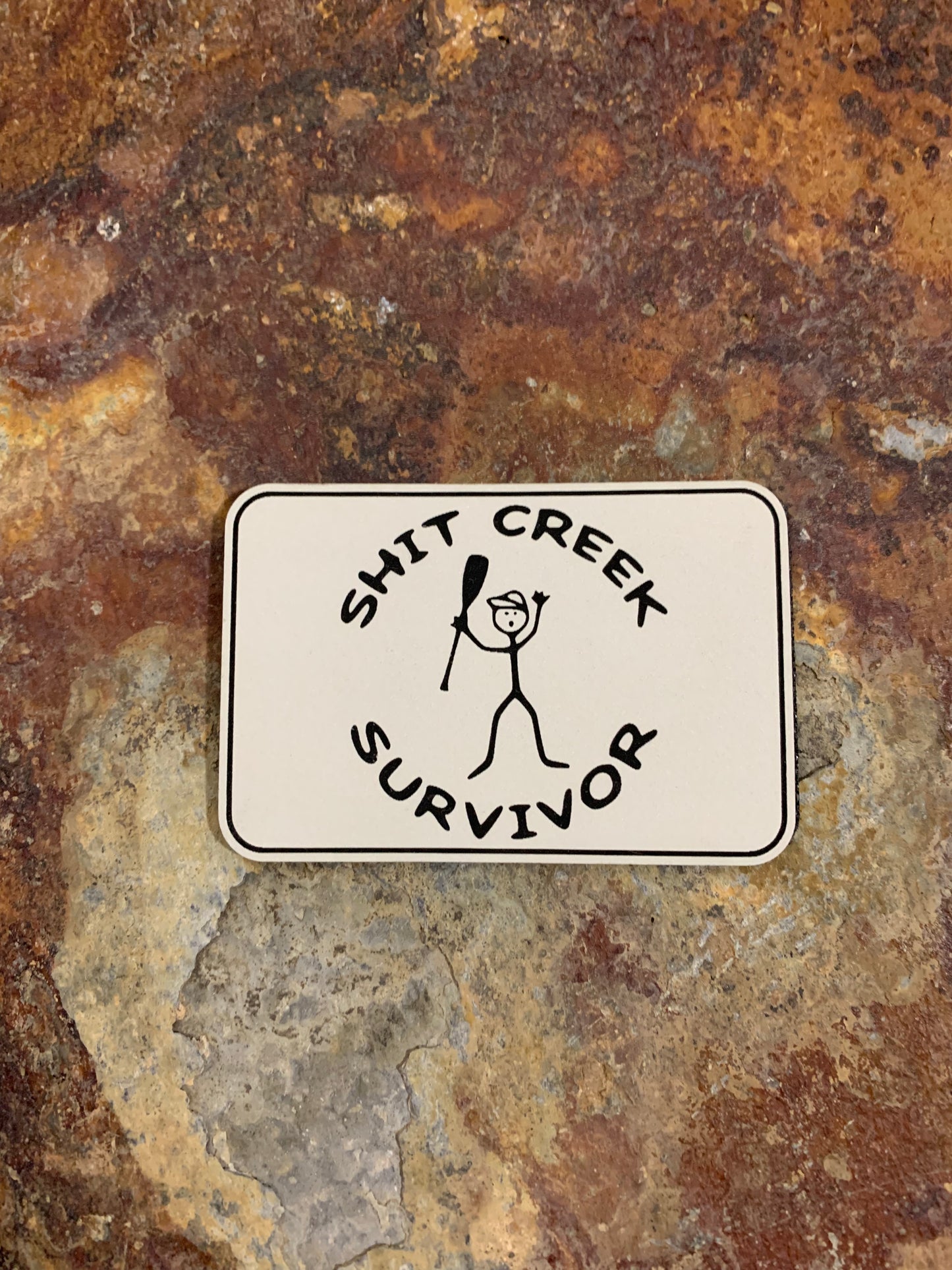 Shit Creek Survivor - VELPATCH 3" x 2" inch Hook Backed Patch