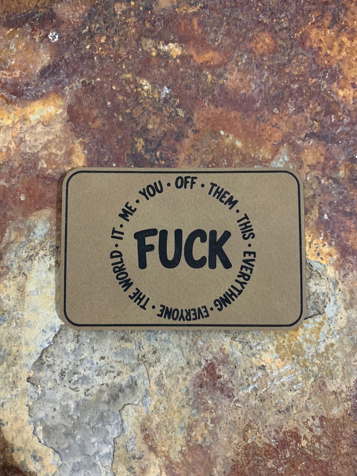 FUCK - VELPATCH 3" x 2" inch Hook Backed Patch