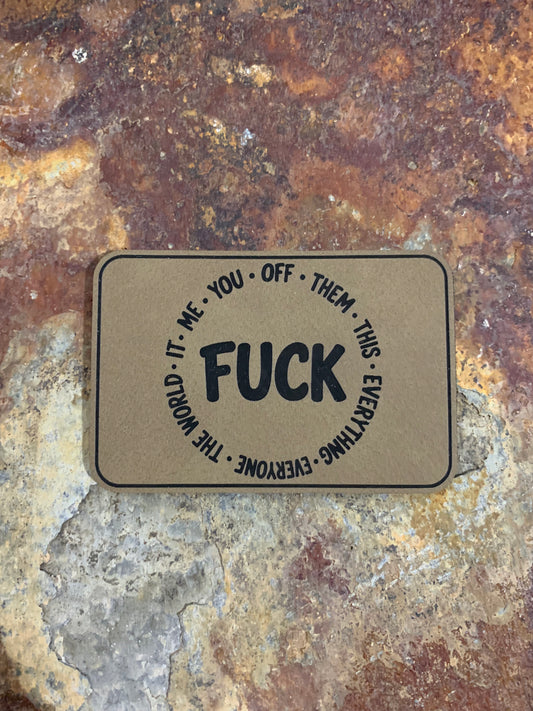 FUCK - VELPATCH 3" x 2" inch Hook Backed Patch
