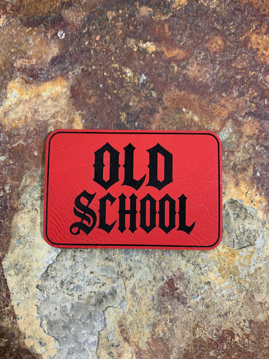 OLD SCHOOL Calligraphy - VELPATCH 3" x 2" inch Hook Backed Patch