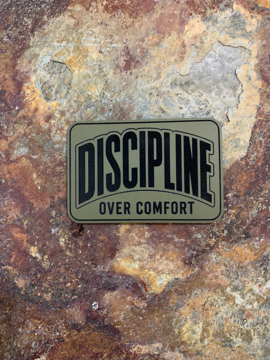 Positive Mindset Discipline Over Comfort  - VELPATCH 3" x 2" inch Hook Backed Patch