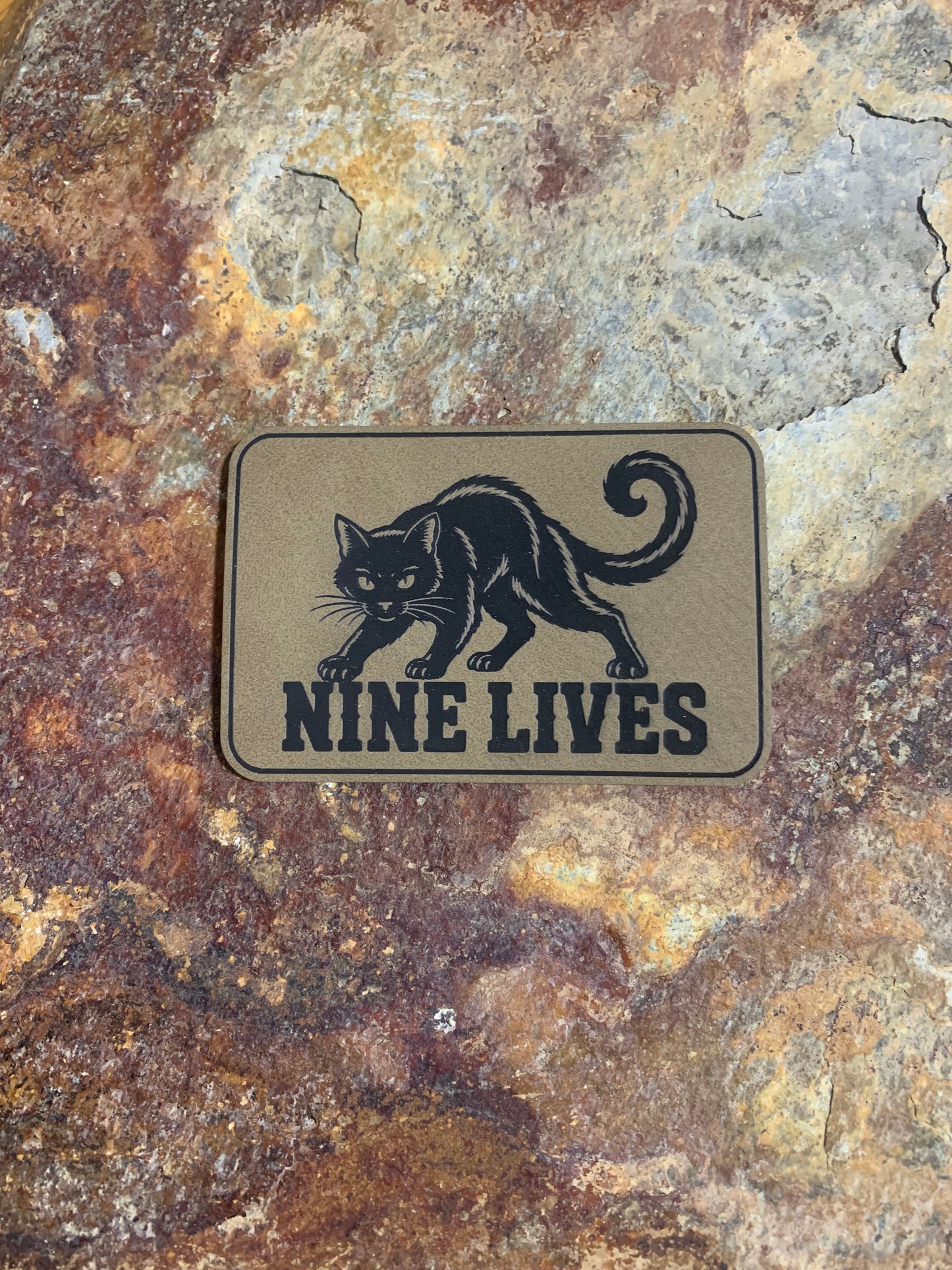 Nine Lives - VELPATCH 3" x 2" inch Hook Backed Patch
