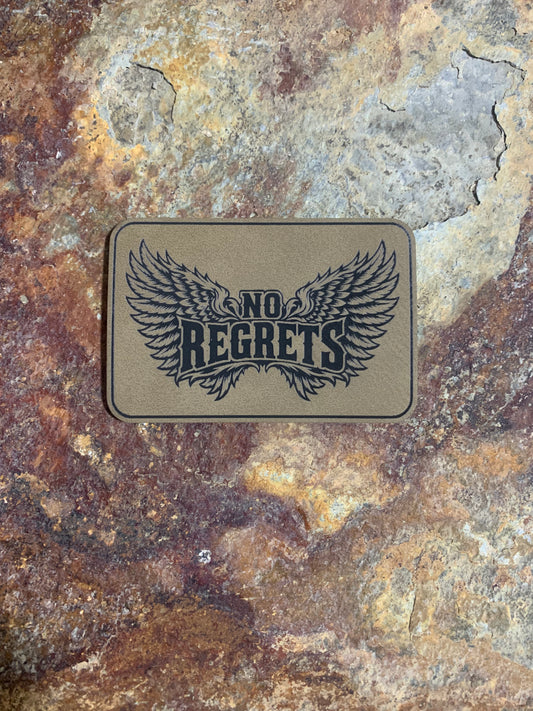 No Regrets Wings - VELPATCH 3" x 2" inch Hook Backed Patch
