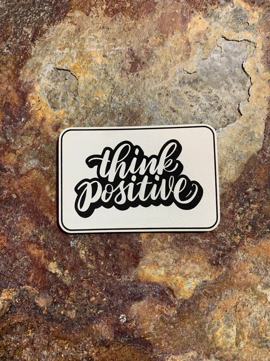 Positive Mindset think positive - VELPATCH 3" x 2" inch Hook Backed Patch