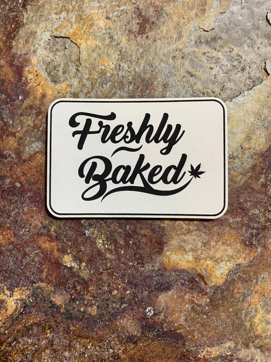 Cannabis Brand Freshly Baked - VELPATCH 3" x 2" inch Hook Backed Patch
