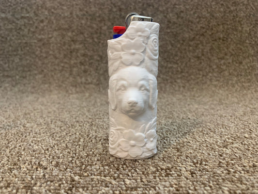 Puppy And Flowers Lighter Cover – Fits Full-Size BIC® Lighters