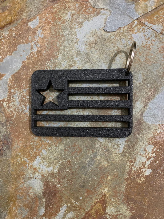 One Star USA Flag Key Chain