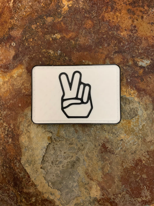 Positive Mindset Peace Sign - VELPATCH 3" x 2" inch Hook Backed Patch TPU