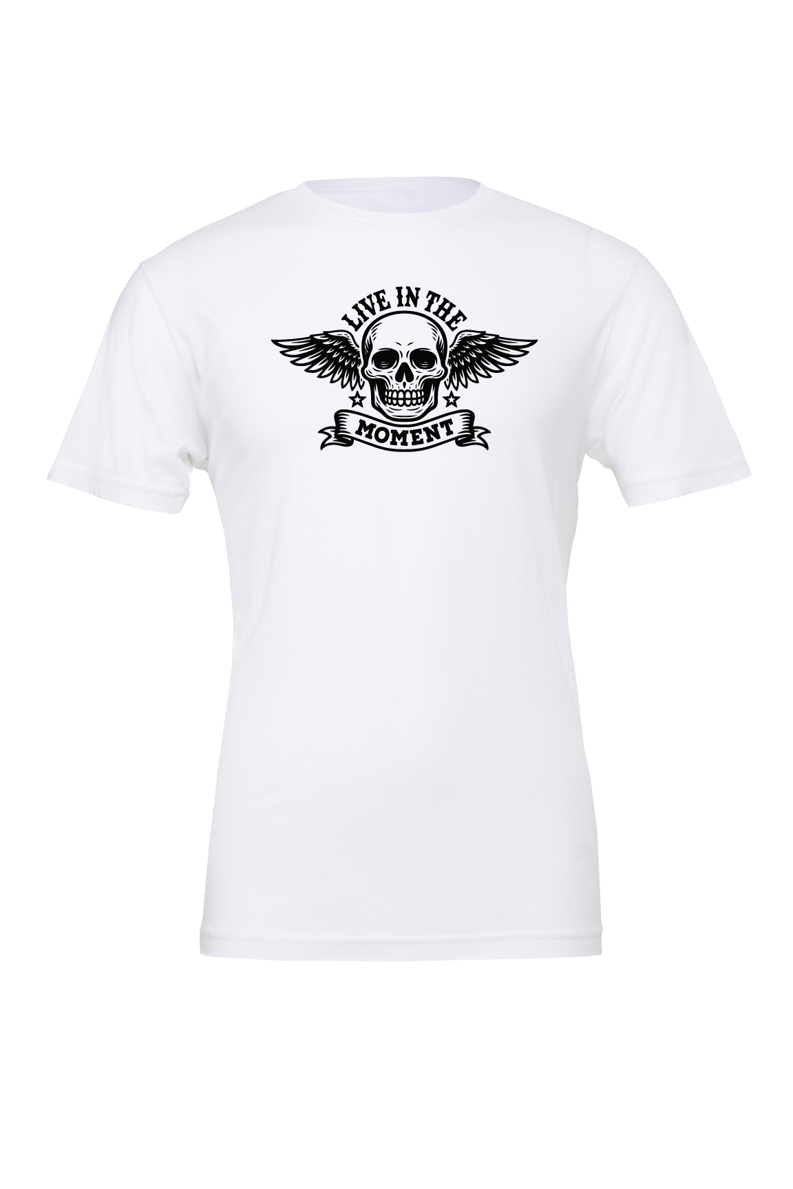 Live In The Moment Skull And Wings T-Shirt