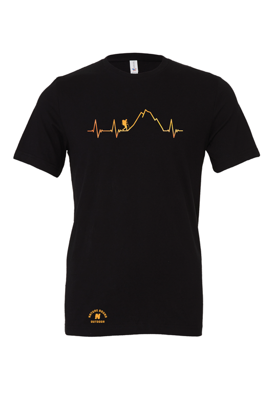 Nature Bound Outdoor Hike Mountains Heartbeat T-Shirt