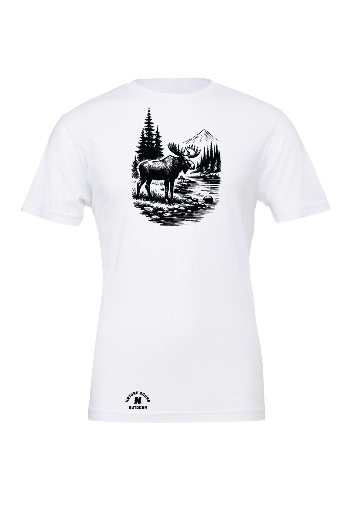 Nature Bound Outdoor Moose River Scene T-Shirt