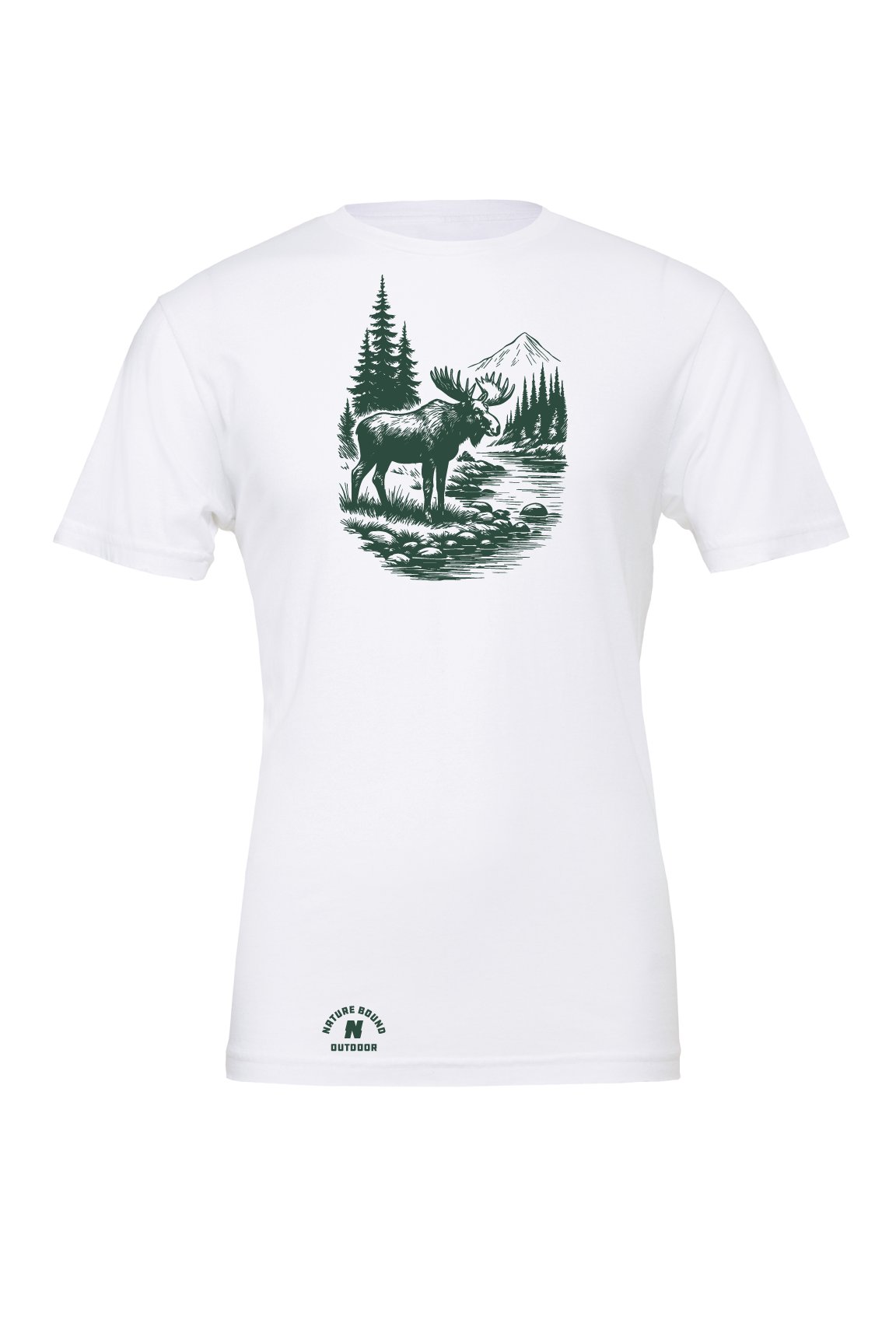 Nature Bound Outdoor Moose River Scene T-Shirt