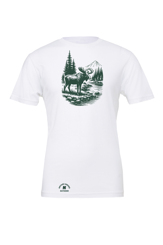 Nature Bound Outdoor Moose River Scene T-Shirt